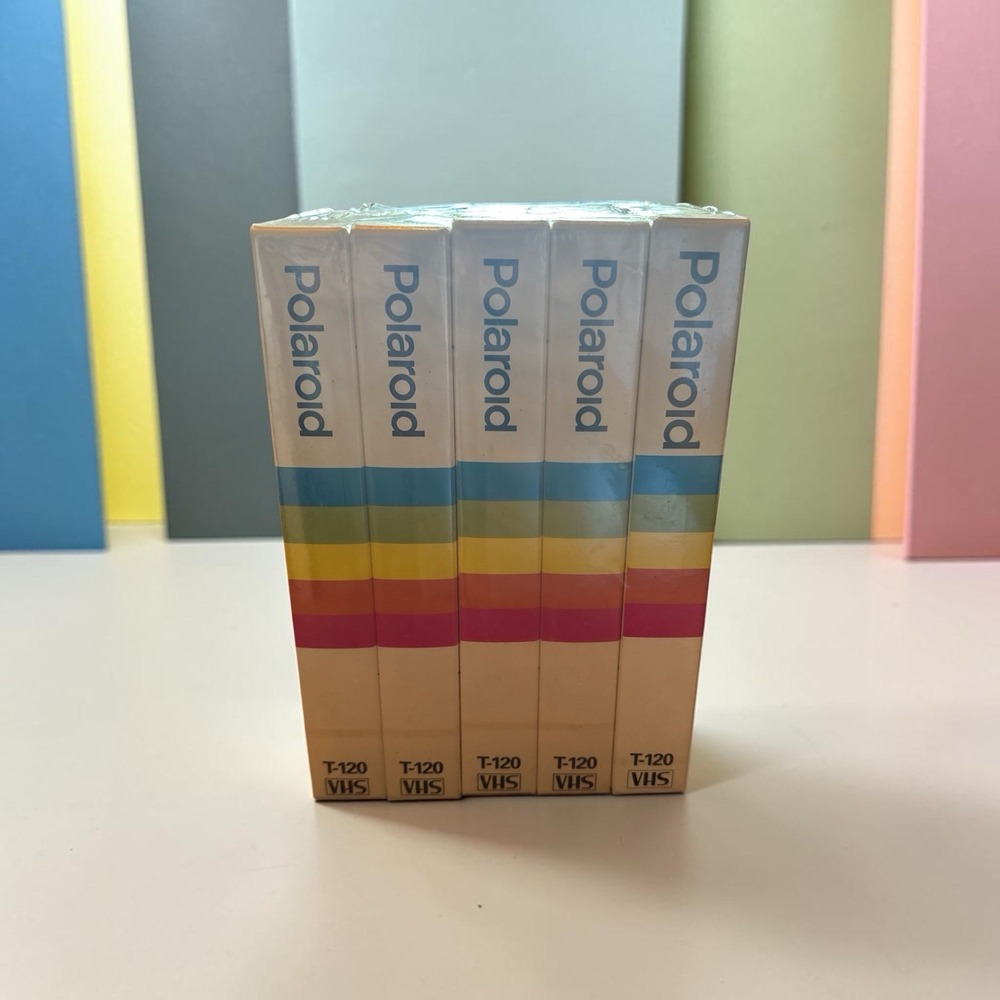5 Polaroid Supercolor T-120 Blank VHS Tape Video Cassette 6 Hours Factory Sealed